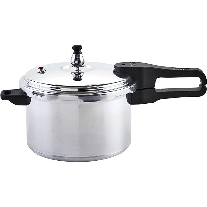 Experience fast and efficient cooking with the IMUSA 7 Quart Stovetop Aluminum Pressure Cooker with Safety Valve. Made from durable aluminum, this kitchen essential can handle high heat and pressure with ease. Its 7-quart capacity allows for cooking large meals or batches in no time.