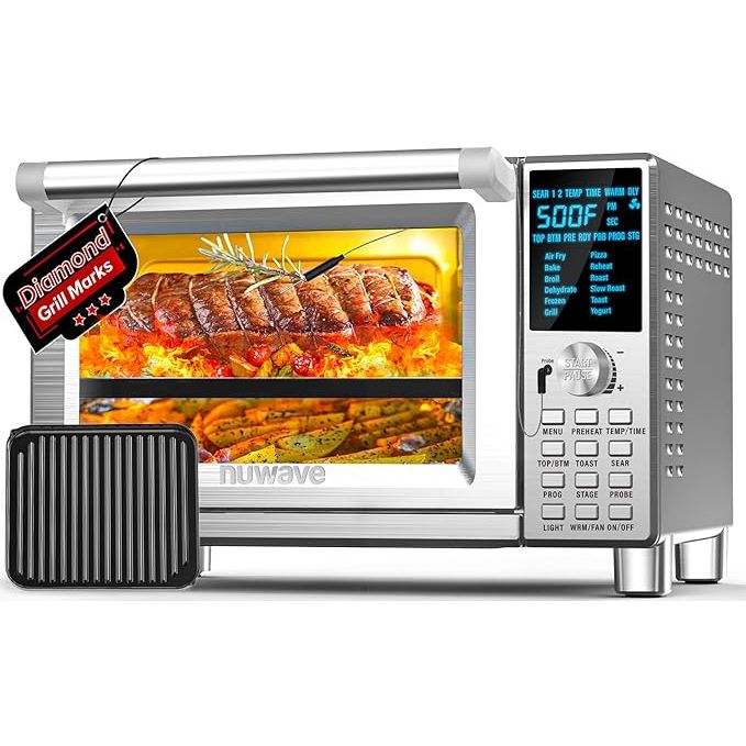 Experience the ultimate in kitchen convenience with the Nuwave Bravo XL Air Fryer Toaster Smart Oven. This innovative kitchen appliance combines the functions of an air fryer, toaster, and smart oven all in one compact countertop unit.