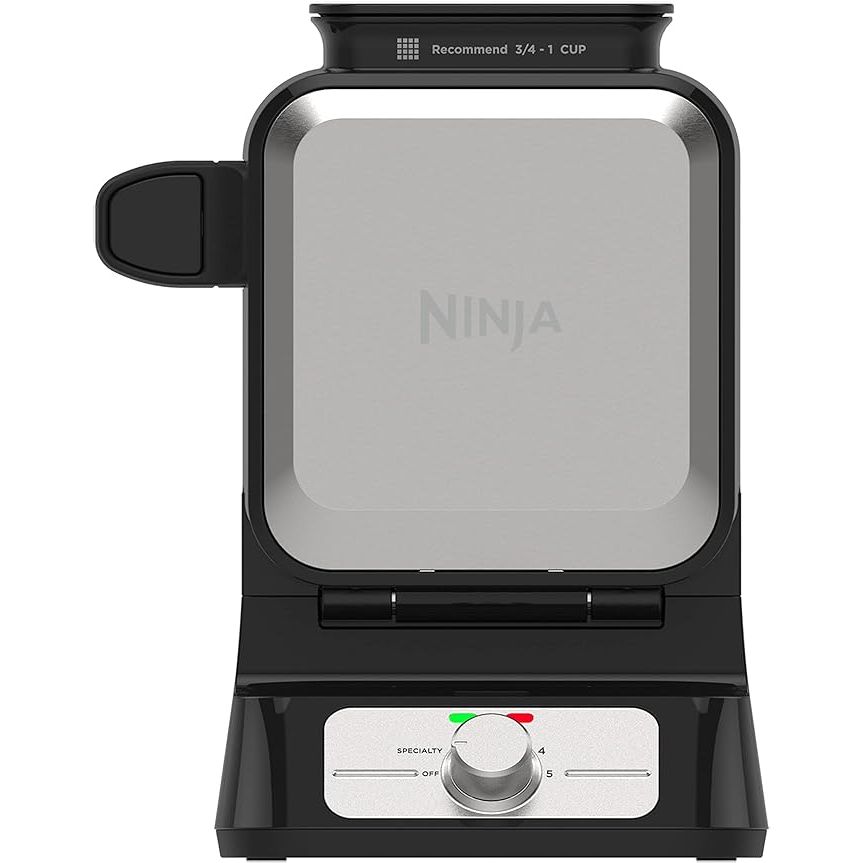 The Ninja BW1001 NeverStick PRO Belgian Waffle Maker is the ultimate kitchen tool for creating delicious Belgian-style waffles effortlessly. Its compact vertical design saves valuable counter space while offering five shade settings for customizable browning levels.