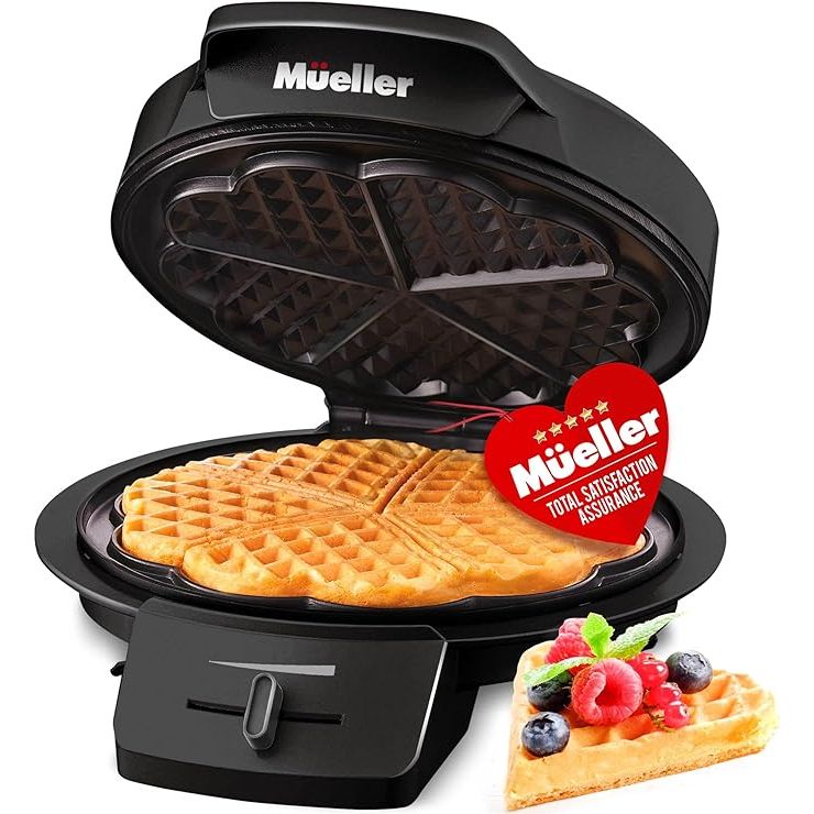 The Mueller Heart Waffle Maker is a must-have kitchen appliance for waffle lovers looking to create perfectly crispy heart-shaped Belgian waffles. Its compact design ensures easy storage and saves valuable countertop space, while the adjustable browning control allows for customized waffle crispiness.