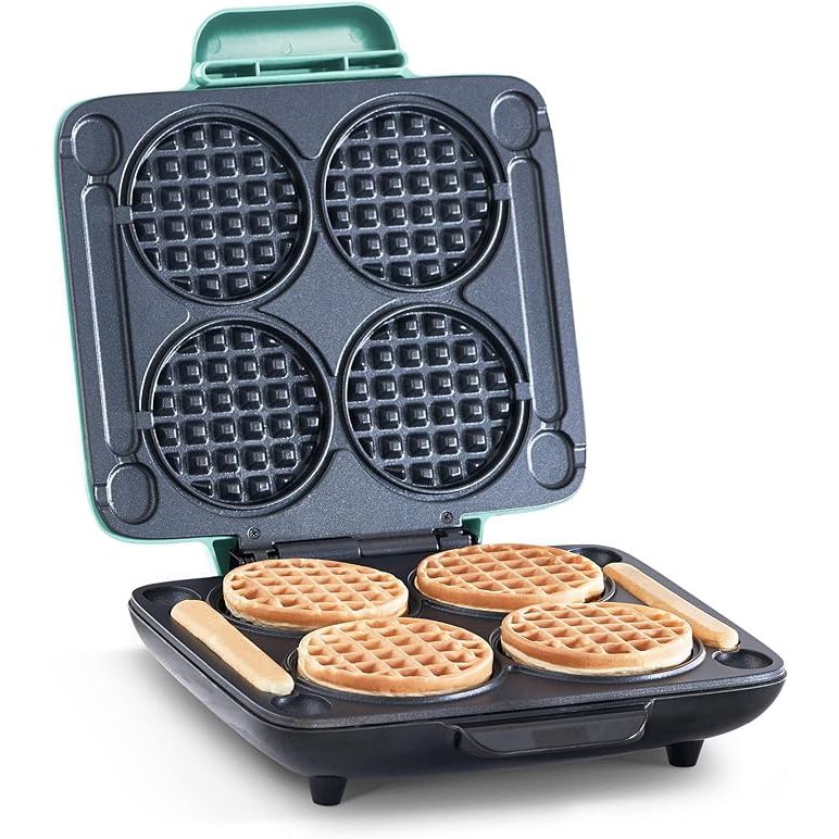 Meet the DASH Multi Mini Waffle Maker, the ultimate breakfast solution for families. Say goodbye to long waits with this efficient waffle maker that can whip up four 4 DASH mini waffles at once. No more hungry mouths waiting around as you cook one waffle at a time.