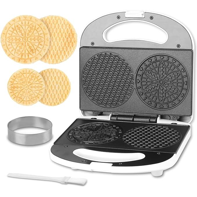 Experience the versatility of the Pizzelle & More, a cooking appliance that allows you to create a wide range of delicious treats with ease. From classic morning fare to innovative creations like waffles, pizzelle cookies, rolls, tacos, and stroopwafels, this product is perfect for anyone looking to experiment with different recipes and flavors.