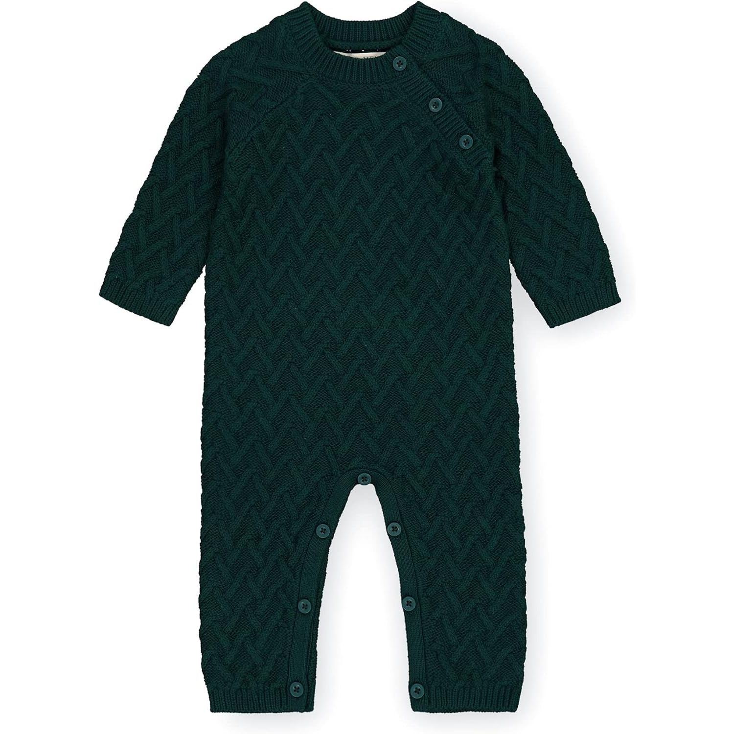 The Hope & Henry Layette Baby Cable Knit Sweater Romper is a cozy and stylish one-piece outfit for infants. Made from a soft and warm cable knit material, this romper is perfect for keeping your little one comfortable and fashionable during the cooler months.