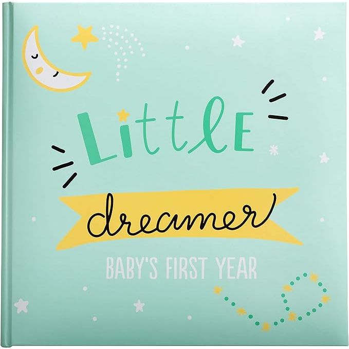 The Kate & Milo Little Dreamer Stars Baby's First Year Memory Book is a gender-neutral keepsake album designed to help parents cherish and remember their baby's first year. This whimsical and colorful album features space for photos, milestones, and memories from the baby's first 12 months.