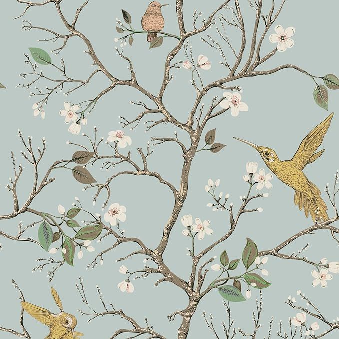 Floral Wallpaper 🐦 Size&Pattern: 17.7" wide by 118" long, covers 14.5 square feet each roll peel and stick wallpaper.