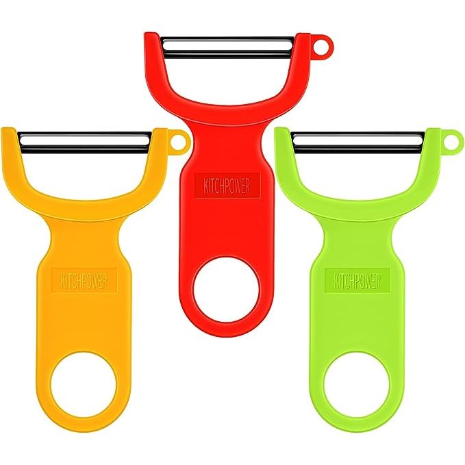 The Original Vegetable Peeler Carbon Steel Blade 3-Pack offers a convenient solution for effortlessly peeling a variety of vegetables with its set of three colorful peelers in red, green, and yellow. Crafted with high-quality carbon steel blades, these peelers are built to last, ensuring durability and sharpness for long-term use.