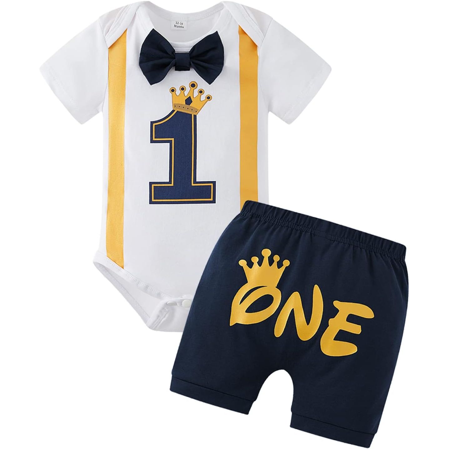 MOMMY'S NEW MAN Baby First Birthday Outfit Boy Short Sleeve Gentleman One Year Old Romper + Shorts Cake Smash Bodysuit Set image