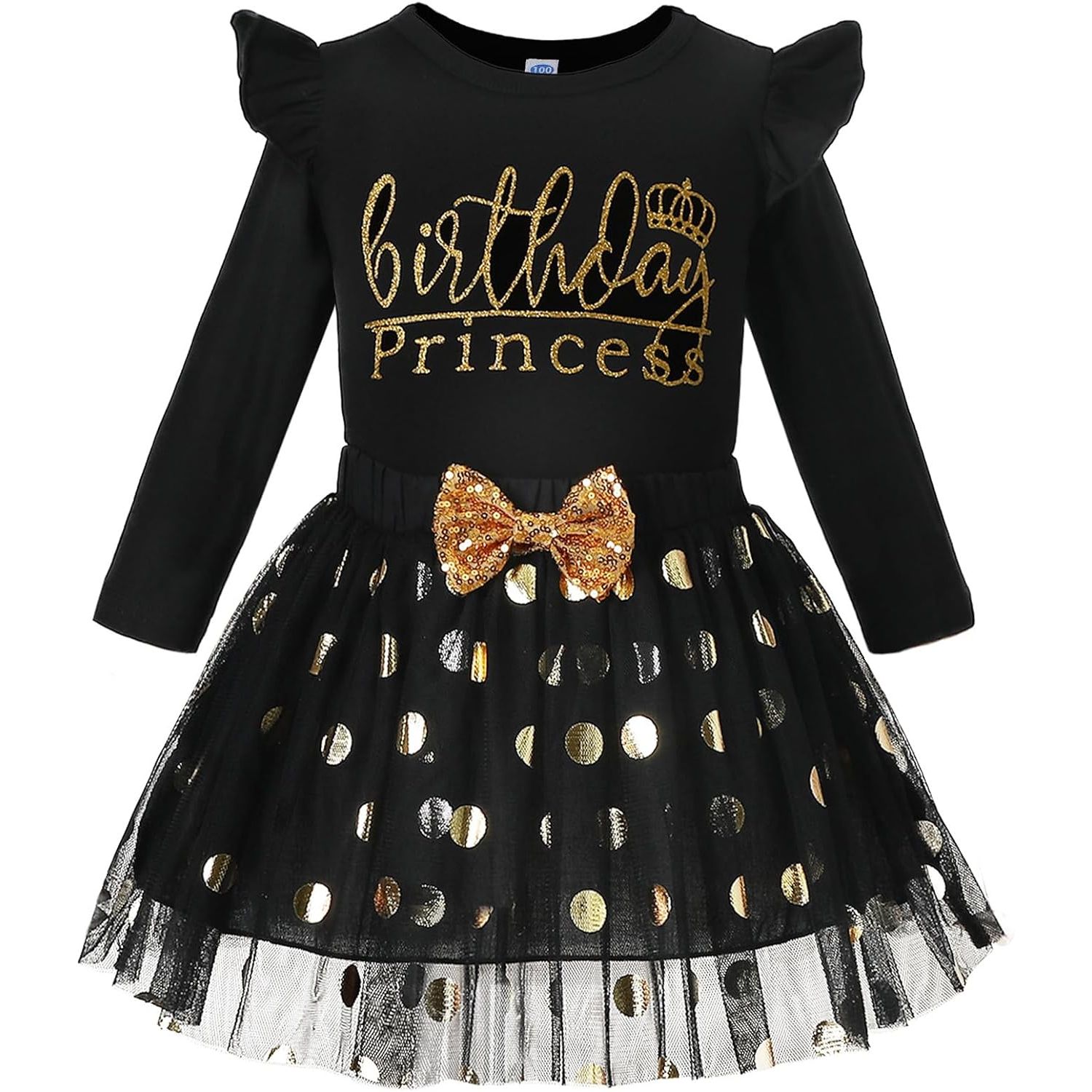 LYSMuch Toddler Baby Girls Birthday Outfits are adorable sets composed of a long sleeve shirt and a matching mesh tutu skirt. The shirt features a princess theme, with cute designs such as crowns, hearts, and glitter. The tutu skirt adds a touch of elegance with layers of soft tulle.