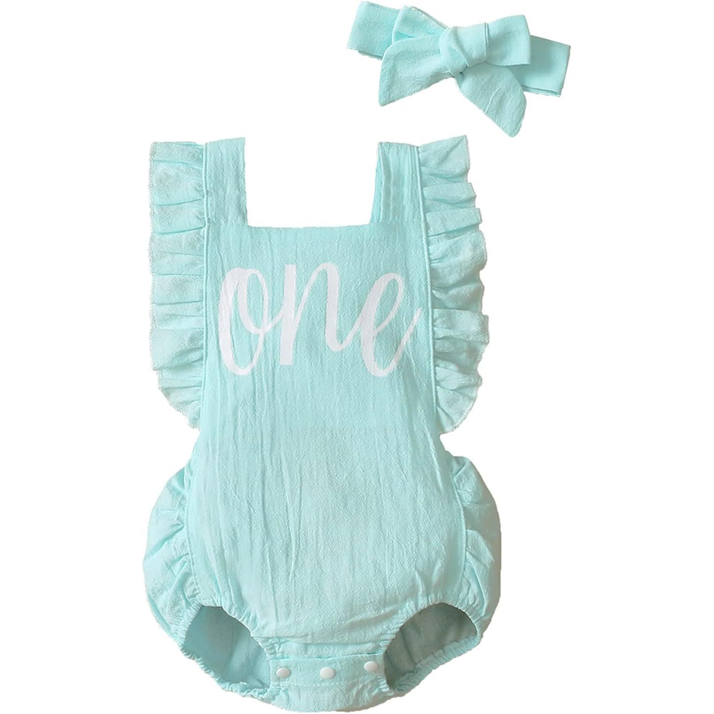 The Shalofer Baby Girl First Birthday Outfit is a charming set that includes a 1st Birthday Bodysuit and a matching headband. The bodysuit is made from soft and comfortable material, ensuring that your little one stays cozy and happy throughout the day.
