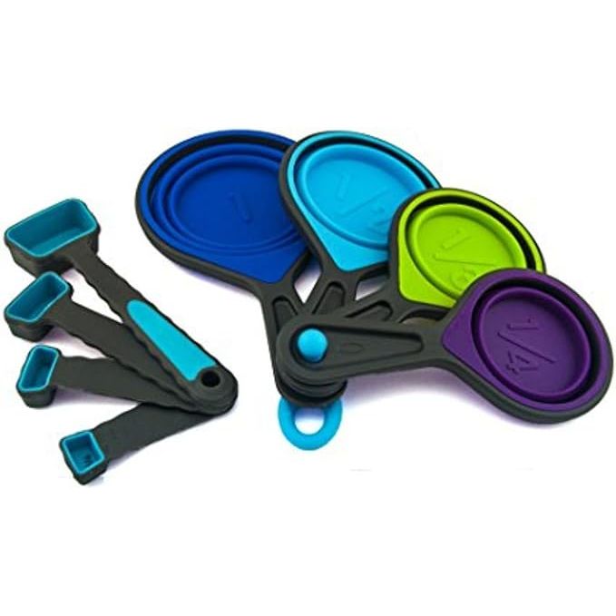 Collapsible measuring cups and spoons are a must-have for any home cook or baker looking to save space in their kitchen. Made from food-grade silicone, these measuring tools are not only durable and easy to clean but also conveniently collapse for storage in small kitchens or for travel.