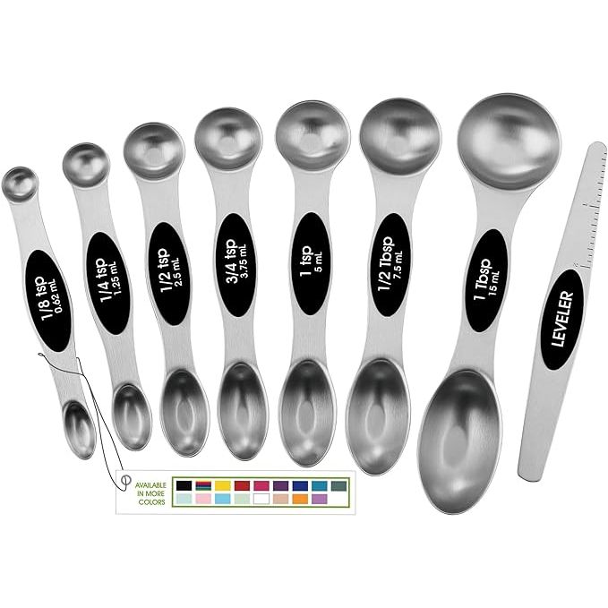 Upgrade your kitchen arsenal with the Spring Chef Magnetic Measuring Spoons Set, featuring innovative N45 magnets for easy storage. Crafted from sturdy stainless steel, these spoons are built to last, perfect for both daily cooking and baking needs.