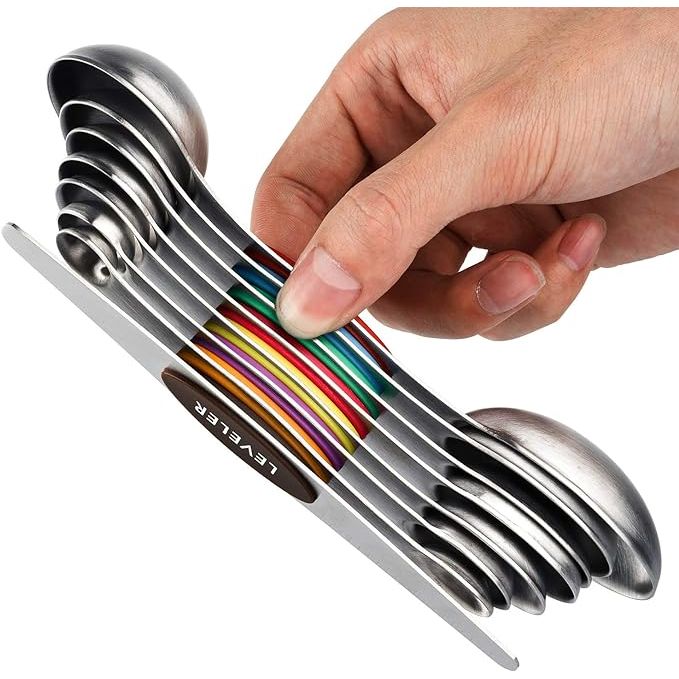 Upgrade your kitchen with the versatile and convenient Magnetic Measuring Spoons Set of 8. Crafted from high-quality stainless steel, these durable spoons resist rust and corrosion to ensure long-lasting use.