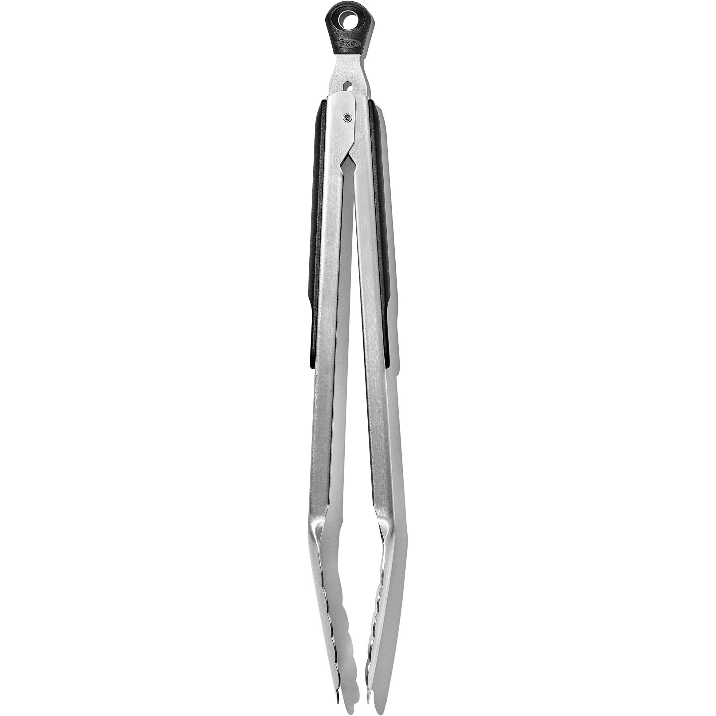 The OXO Good Grips 12-Inch Stainless-Steel Locking Tongs are a versatile kitchen tool designed to make cooking and serving easier. These tongs are made of durable stainless steel that is corrosion-resistant and easy to clean. The 12-inch length provides ample reach for handling food on the grill or stovetop without getting too close to the heat.