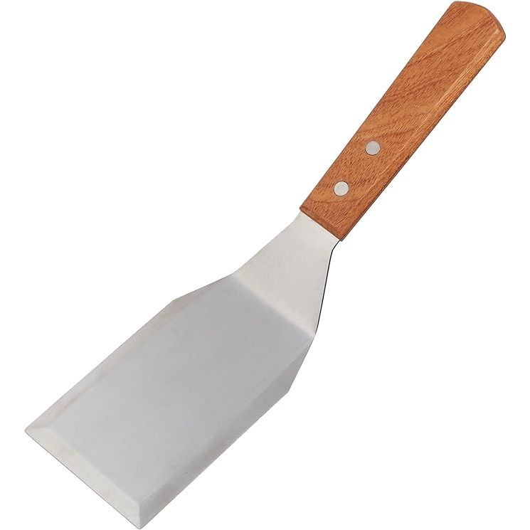 Upgrade your kitchen arsenal with the Winco stainless steel kitchen utensil featuring a stylish wooden handle. Crafted for durability and easy cleaning, this versatile tool is perfect for flipping pancakes, stirring sauces, and everything in between.