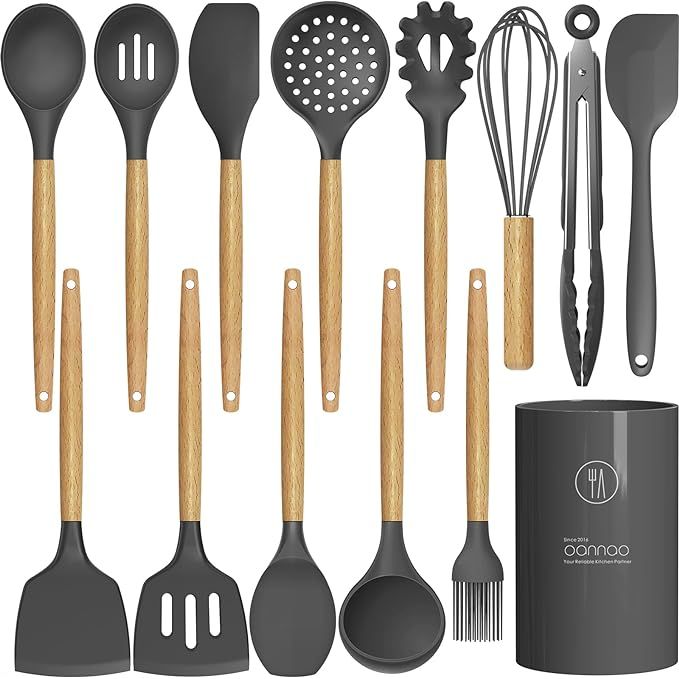 Upgrade your kitchen with this 14-piece silicone utensil set, designed to make your cooking experience easier and more efficient. Made from heat-resistant silicone that can withstand temperatures up to 446°F, these nonstick and BPA-free utensils are safe for use with all types of cookware.