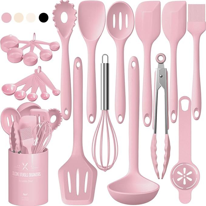 Upgrade your kitchen with the Umite Chef 22-piece silicone cooking utensils set, a vibrant and functional addition to your cooking arsenal. This comprehensive set features essential tools like spatulas, spoons, tongs, and a convenient holder for easy organization.