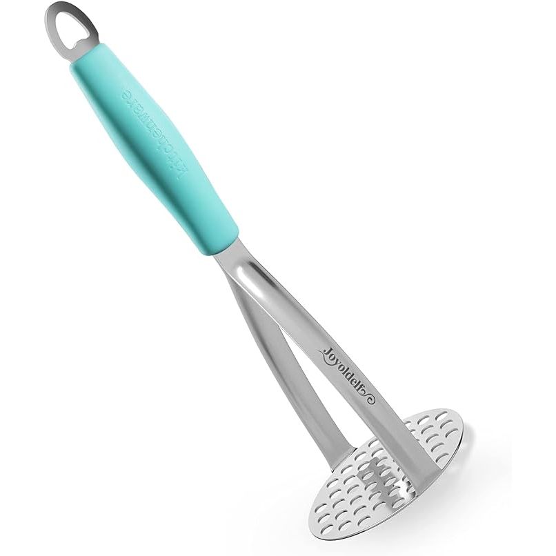 Upgrade your kitchen tools with the Joyoldelf Heavy Duty Stainless Steel Potato Masher. This professional-grade masher is perfect for mashing a variety of foods from potatoes to avocados and even meat. Constructed with high-quality stainless steel, this tool is durable and long-lasting, ideal for heavy-duty use in the kitchen.