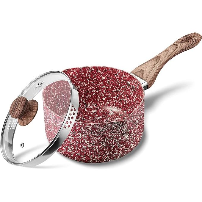 Upgrade your cooking game with the KOCH SYSTEME CS 3QT Nonstick Saucepan with Lid. This innovative pot features a non-toxic red granite coating that ensures easy food release and quick cleanup. Whether you're cooking on gas, electric, or induction stovetops, this versatile saucepan has you covered.