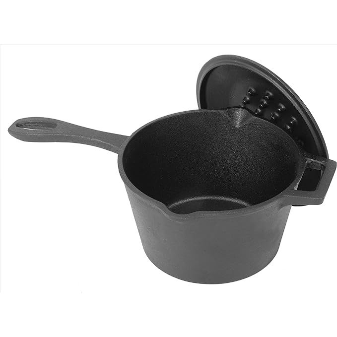 You can use this sauce pot on various heat sources, including stovetops, ovens, and grills, making it a versatile addition to your kitchen. The domed lid promotes optimal heat and steam circulation, resulting in more evenly cooked food. Easy to clean and maintain, this cast iron pot offers long-lasting performance and reliability for years to come. Elevate your cooking game with the practical and efficient Bayou Classic 7448. Choose quality, choose Bayou Classic. Description by ChatGPT.