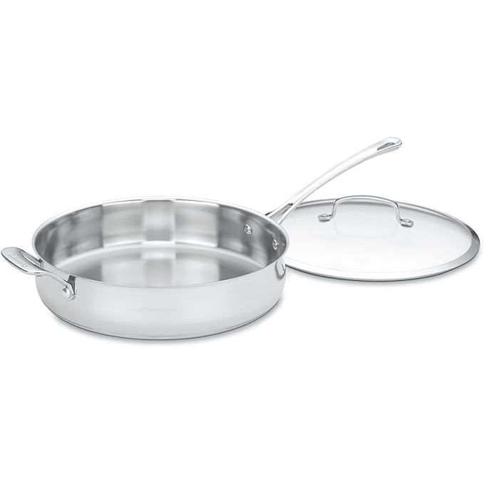 Upgrade your kitchen with the sleek and durable Cuisinart Contour Stainless 5-Quart Saute Pan. Crafted from high-quality stainless steel, this pan not only looks stylish but also boasts excellent heat distribution for consistent cooking.