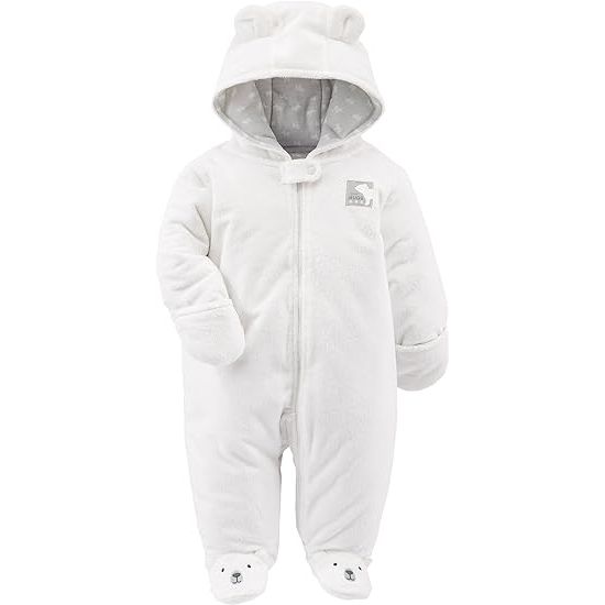 The Simple Joys by Carter's Baby Girls' Footed Jumpsuit Pram is a cozy and comfortable one-piece outfit designed for infants and newborns. This jumpsuit pram features long sleeves, enclosed feet, and a full zip front for easy dressing and changing.