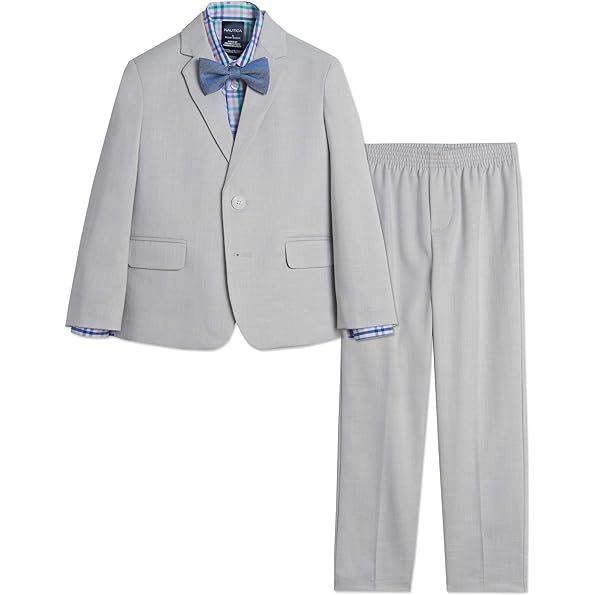 The Nautica Baby Boys' 4-Piece Suit Set includes a dress shirt, jacket, pants, and tie, making it easy for parents to dress their little ones in a stylish and coordinated outfit for special occasions. The set is designed with high-quality materials and attention to detail, ensuring both comfort and style for the baby.
