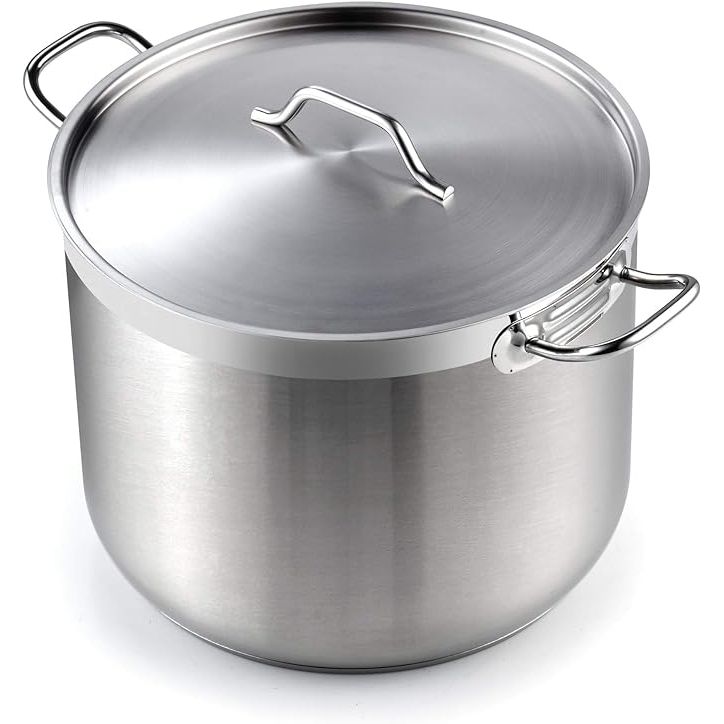 Upgrade your kitchen with the Cooks Standard 02616 Professional Grade Lid 30 Quart Stainless Steel Stockpot. Crafted from durable stainless steel, this high-quality cooking pot can handle large batches of soups, stews, and stocks with ease. The tight-fitting lid helps lock in heat and moisture for perfectly cooked dishes every time.