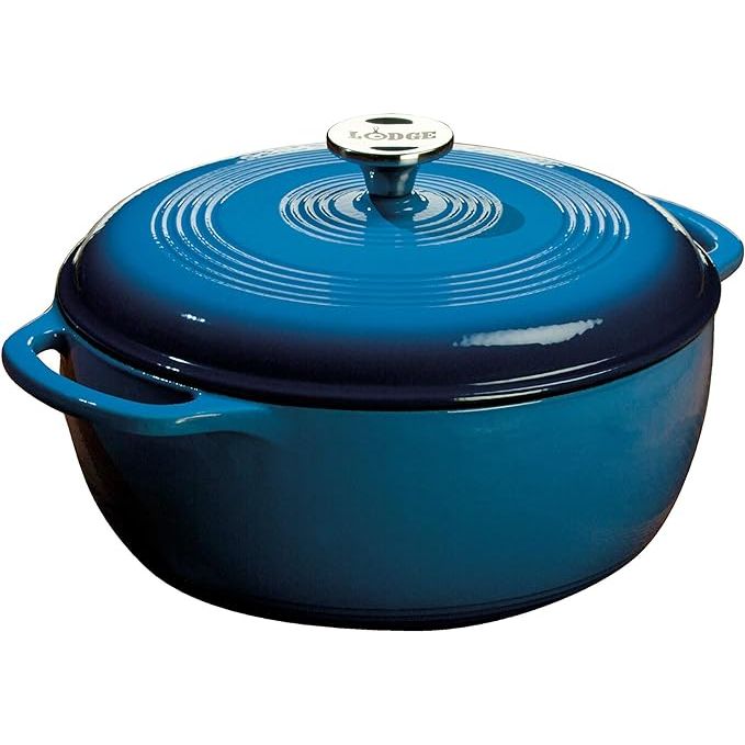 The Lodge 6 Quart Enameled Cast Iron Dutch Oven is a must-have kitchen essential that offers versatility and durability for all your cooking needs.