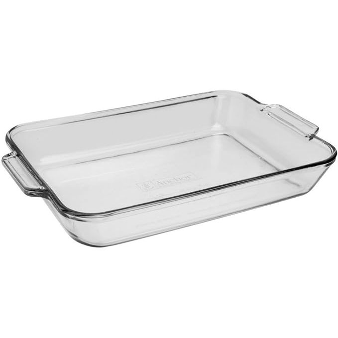 Upgrade your kitchen with the Anchor Hocking 4.8 Quart Rectangular Glass Baking Dish, a durable and versatile essential for all your baking needs. Crafted from tempered tough glass, this baking dish can withstand high temperatures and thermal shock, ensuring it won't crack or break when transitioning from oven to table.