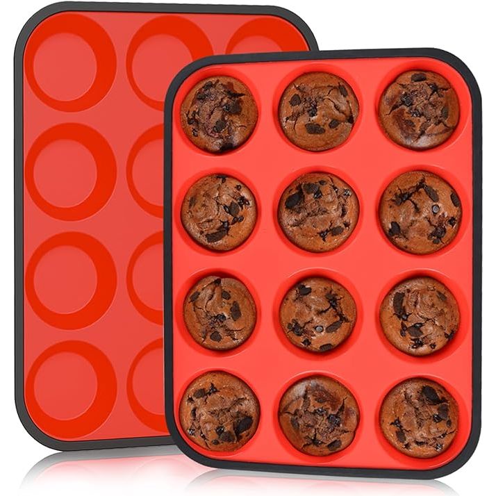 The CAKETIME Muffin Pan is a must-have baking tool for anyone looking to effortlessly create delicious muffins and cupcakes. This silicone cupcake pan is reinforced with a sturdy metal frame, ensuring stability and durability while baking.