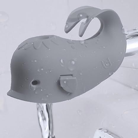 The Bath Spout Cover is a silicone bathtub accessory designed to protect babies, kids, and toddlers from bumping or hitting their heads on the hard metal faucet while taking a bath. This faucet cover baby protector is easy to install and fits most standard size bath spouts, providing a soft cushioned barrier for added safety during bath time.