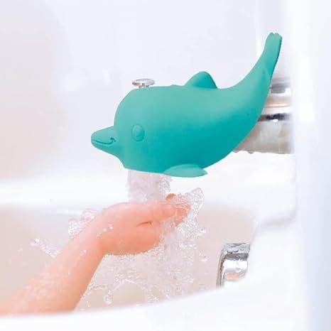 The Nuby Bathtub Safety Spout Guard is designed to protect children from bumps and bruises while playing in the tub. This spout guard features a cute dolphin design that makes bath time more enjoyable for kids. It is made of soft, durable material that is tough enough to withstand everyday use.