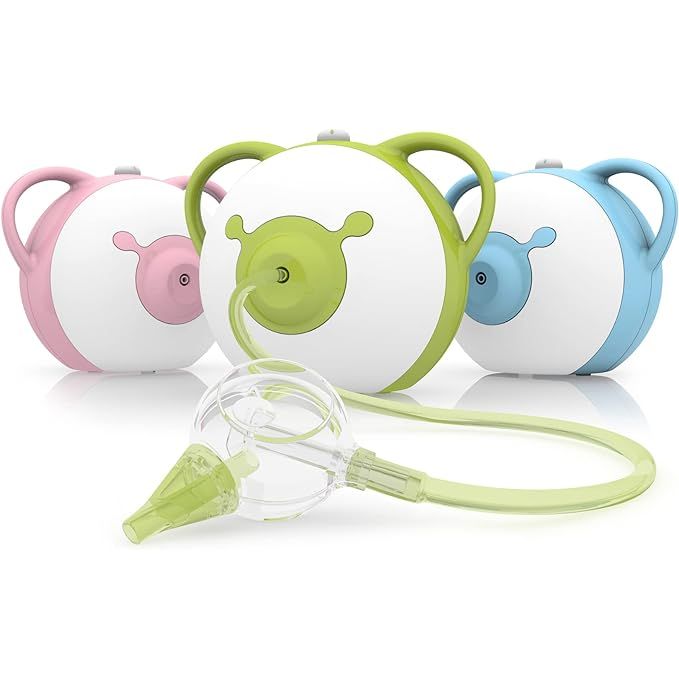 The Nosiboo Pro Baby Electric Nasal Aspirator is a nasal suction device designed to safely and effectively remove mucus from a baby's nose. The device is powered by a power cord and operates on 110V. It is equipped with adjustable suction power settings, allowing parents to customize the level of suction based on their baby's needs.