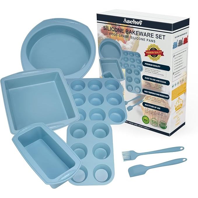 The Economical 7-in-1 Nonstick Silicone Baking Cake Pan Cookie Sheet Molds Tray Set is a must-have for anyone looking to elevate their baking game.