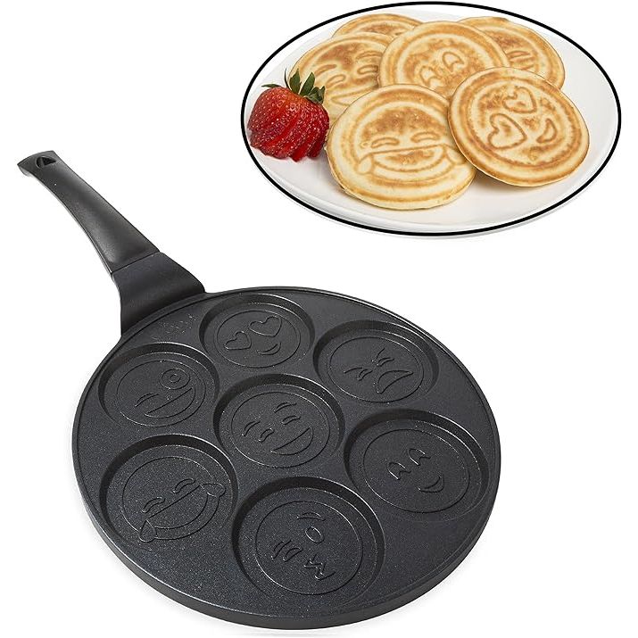 The Good Cooking Emoji Smiley Face Pancake Pan is a must-have kitchen tool for those looking to add a touch of fun and creativity to their mealtime routine.