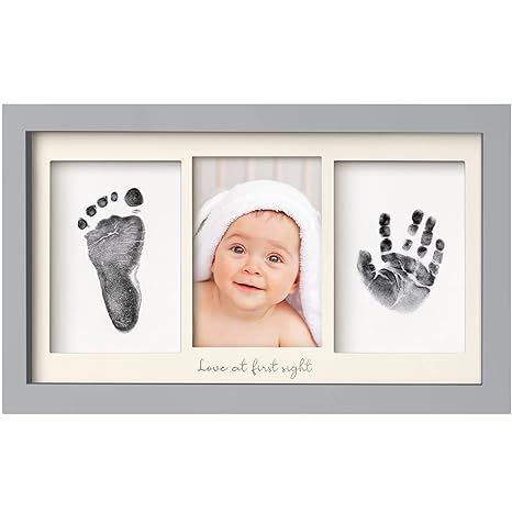The Inkless Baby Hand and Footprint Kit is a mess-free and easy way to capture your baby's hand and footprints, as well as your pet's paw prints or nose prints. This kit includes a special ink pad that is safe and gentle on your baby's skin, ensuring a clean and clear print every time.