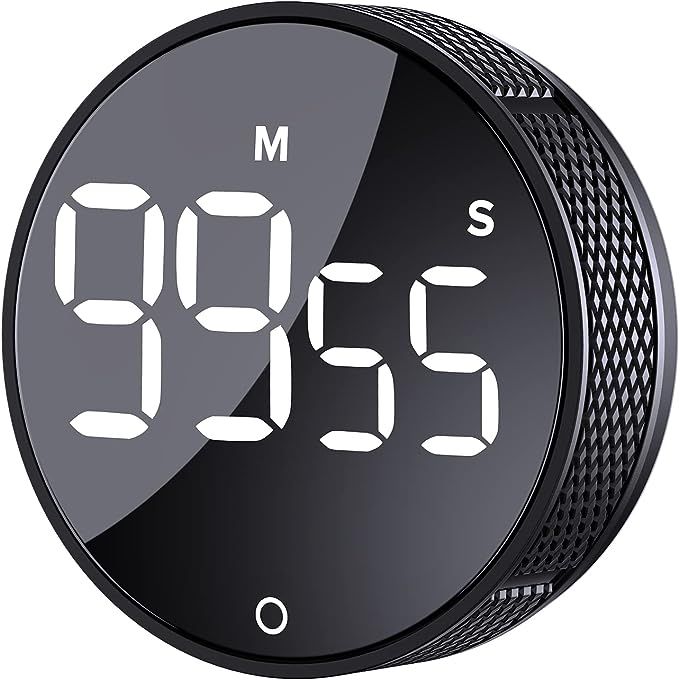 Upgrade your time management skills with our black digital kitchen timer. Whether you're cooking up a storm or leading a classroom activity, this sleek timer with a large LED display will keep you on track. Its magnetic design allows for easy attachment to appliances or metallic surfaces, ensuring it's always within reach.