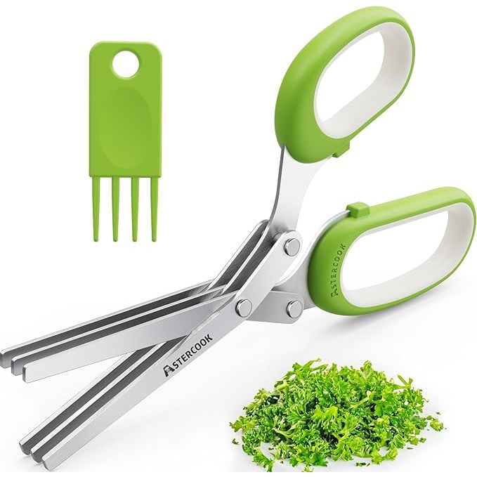 Experience the ultimate convenience in herb cutting with the Updated Herb Scissors Set. Designed to effortlessly chop herbs like cilantro and green onion, this set features three sharp blades crafted from anti-rust stainless steel for long-lasting durability.