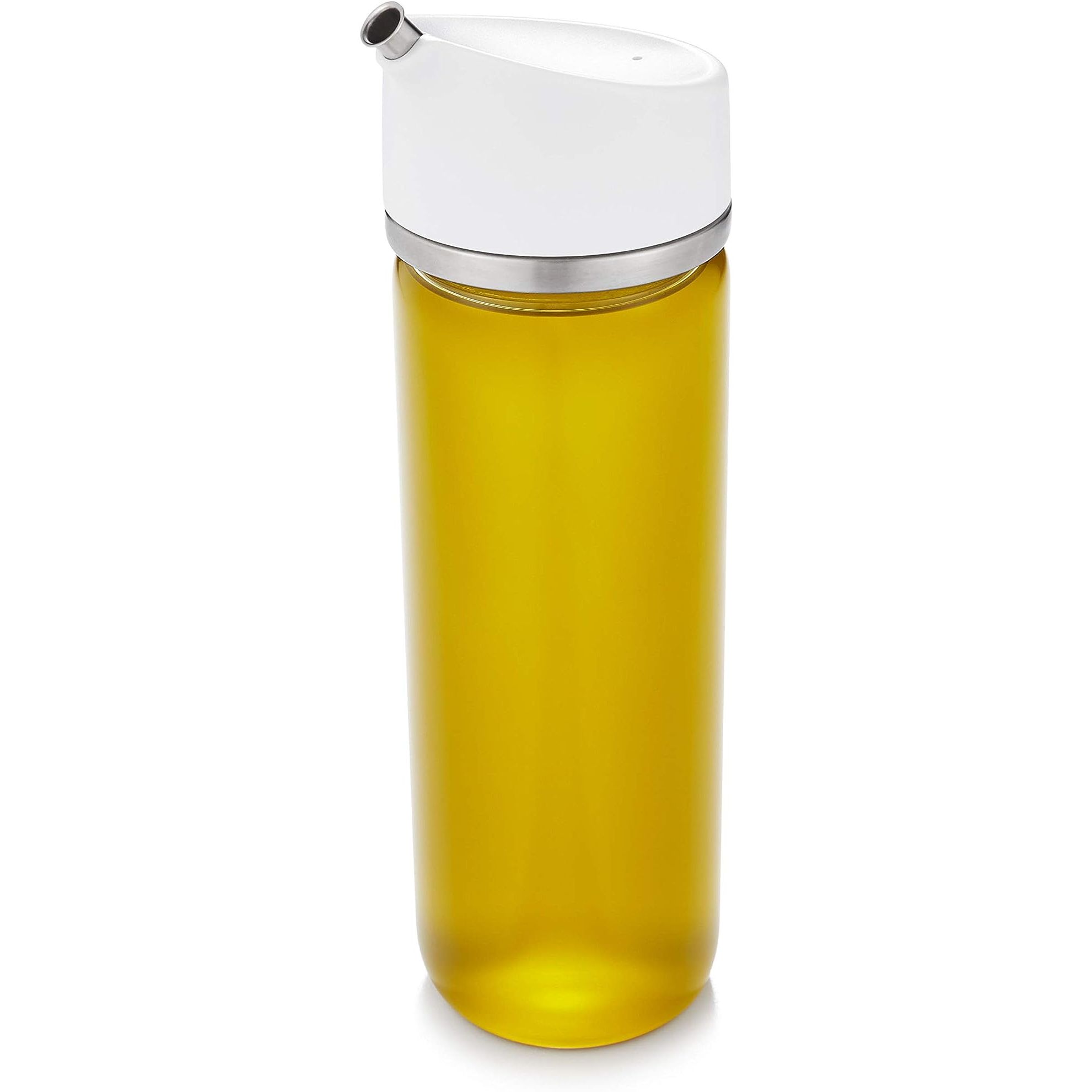 Enhance your kitchen experience with the OXO Good Grips 12 oz Precision Pour Glass Oil Dispenser. Crafted from durable borosilicate glass, this dispenser boasts a non-drip spout for mess-free pouring of oils like olive oil and vegetable oil.