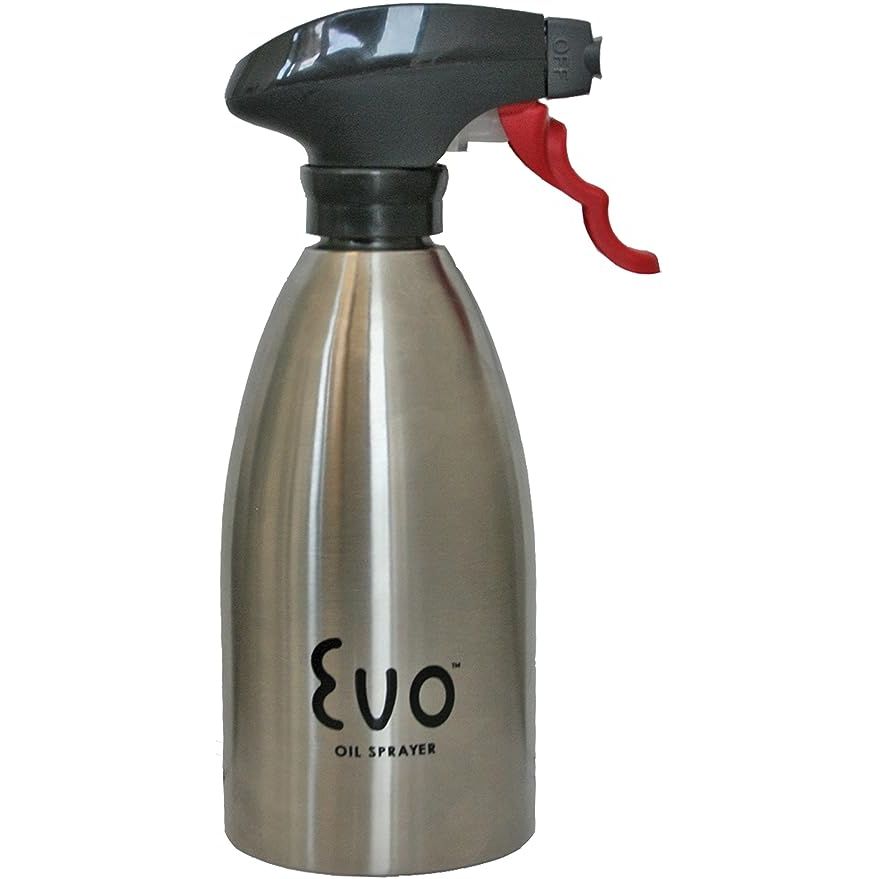 Experience the convenience and efficiency of the Evo Oil Sprayer Bottle, a sleek and durable non-aerosol mister designed for dispensing olive oil and other cooking oils with precision.