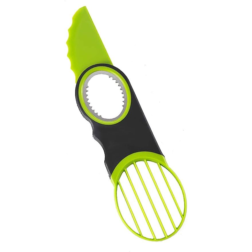 Discover the convenience of the 3-in-1 avocado slicer, a must-have kitchen tool for avocado lovers. This versatile gadget effortlessly cuts, pits, and slices avocados with ease, thanks to its serrated plastic blade, circular slicer, and slicing blades. Say goodbye to messy avocado prep and hello to perfectly sliced pieces in no time.