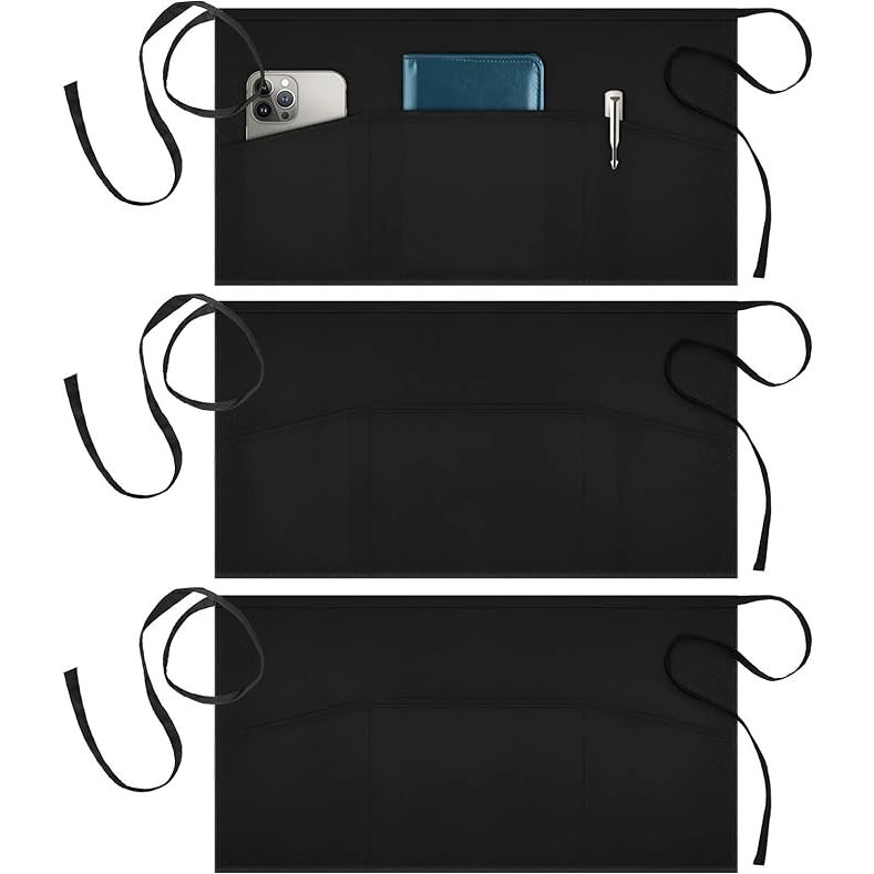 The Syntus 3 Pack Server Aprons are a must-have for restaurant servers and waitstaff. Made from 100% cotton material, these waist aprons are both comfortable to wear and easy to clean.