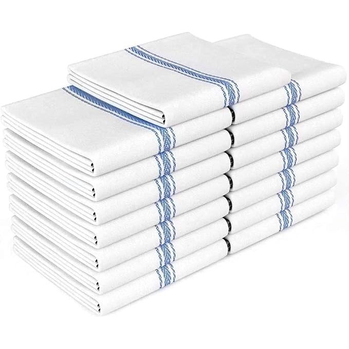Introducing the Zeppoli Classic Dish Towels, a must-have set of 15 versatile kitchen towels crafted from 100% cotton. Measuring 14 inches by 25 inches each, these towels are ideal for a wide range of kitchen cleaning tasks.