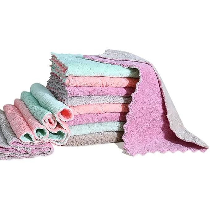 Introducing the 12 Pack Coral Velvet Microfiber Dish Towels, a must-have set for any kitchen cleaning routine. Made from ultra-absorbent coral velvet microfiber, these cloths are gentle on surfaces and leave no streaks or lint behind.