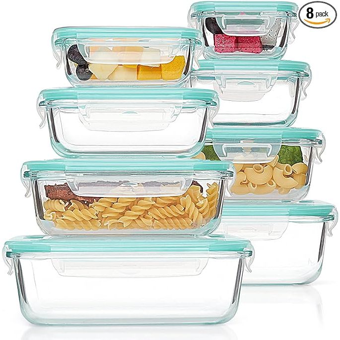 Upgrade your meal prep routine with the Vtopmart 8 Pack Glass Food Storage Containers. Crafted from durable borosilicate glass, these containers are safe for use in the microwave, oven, freezer, and dishwasher, making them a versatile addition to your kitchen arsenal.