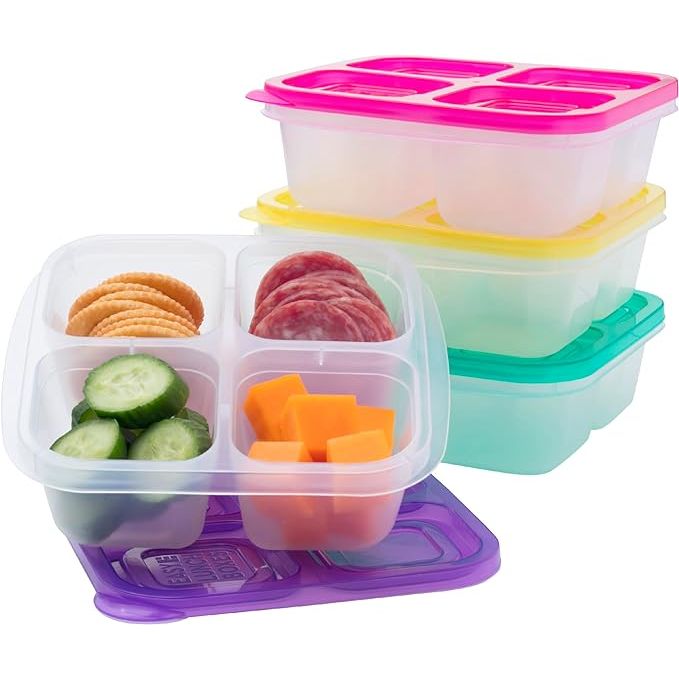 EasyLunchboxes® offers a convenient and eco-friendly solution for packing lunches and snacks on the go with its set of 4 reusable 4-compartment food containers. Perfect for school, work, or travel, these Bento snack boxes allow you to portion out different foods and keep them separated.