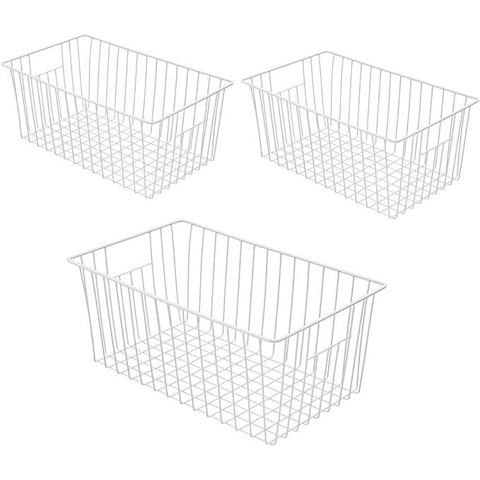 Introducing the versatile and practical 16-inch Freezer Wire Storage Organizer Baskets, the perfect storage solution for any room in your home. Designed to fit seamlessly in your freezer, refrigerator, pantry, or cabinet shelves, these metal wire baskets help you maximize storage space while keeping your belongings neatly organized.