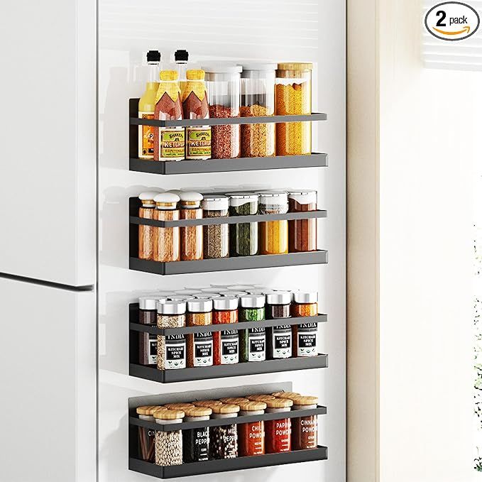 Looking for a convenient and space-saving solution to keep your spices organized in the kitchen? Look no further than a magnetic spice rack for the refrigerator! This durable magnetic shelf easily attaches to the side or front of your fridge, providing easy access to your favorite spices while cooking.