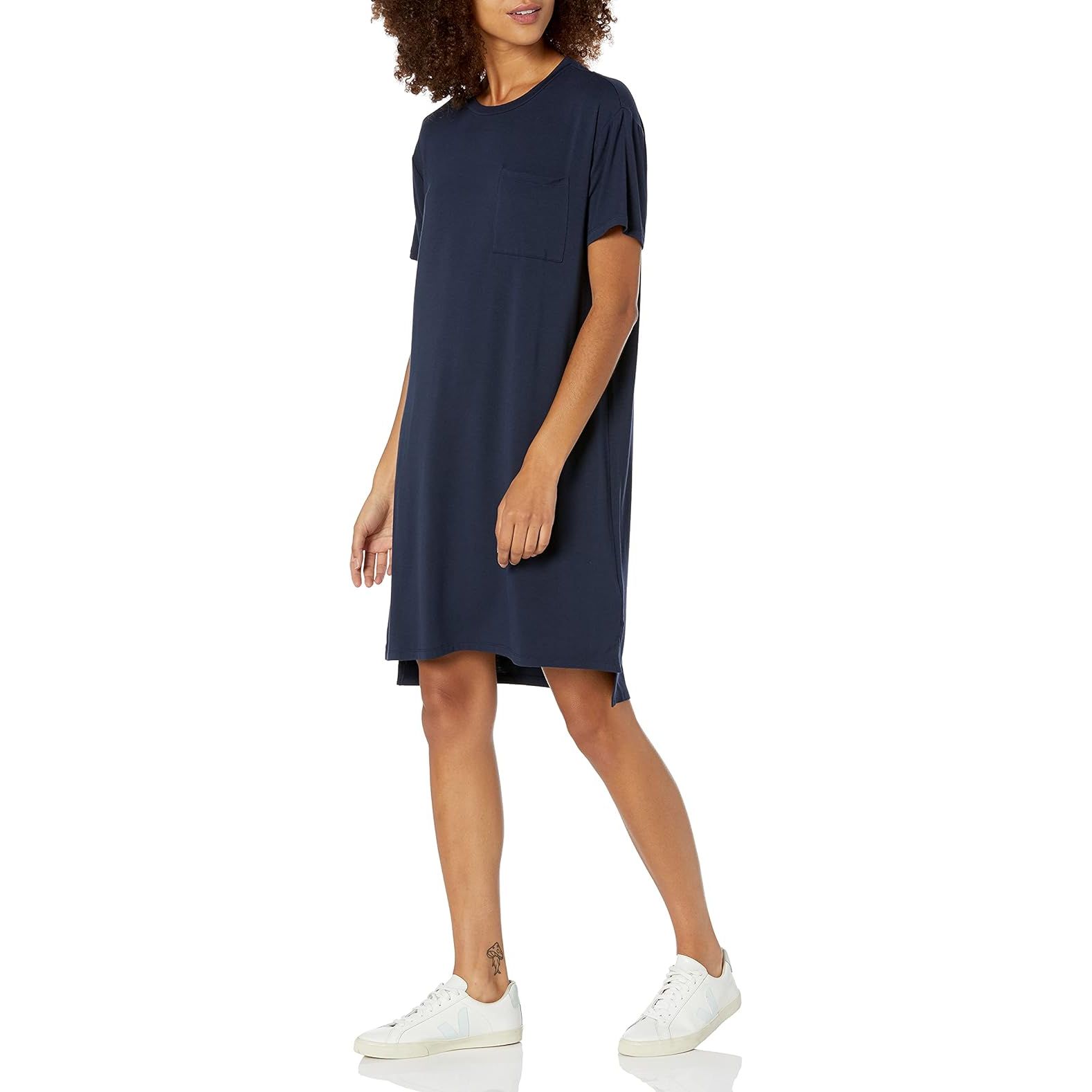 Amazon Essentials Women's Jersey Oversized-Fit Short-Sleeve Pocket T-Shirt Dress (Previously Daily Ritual) image