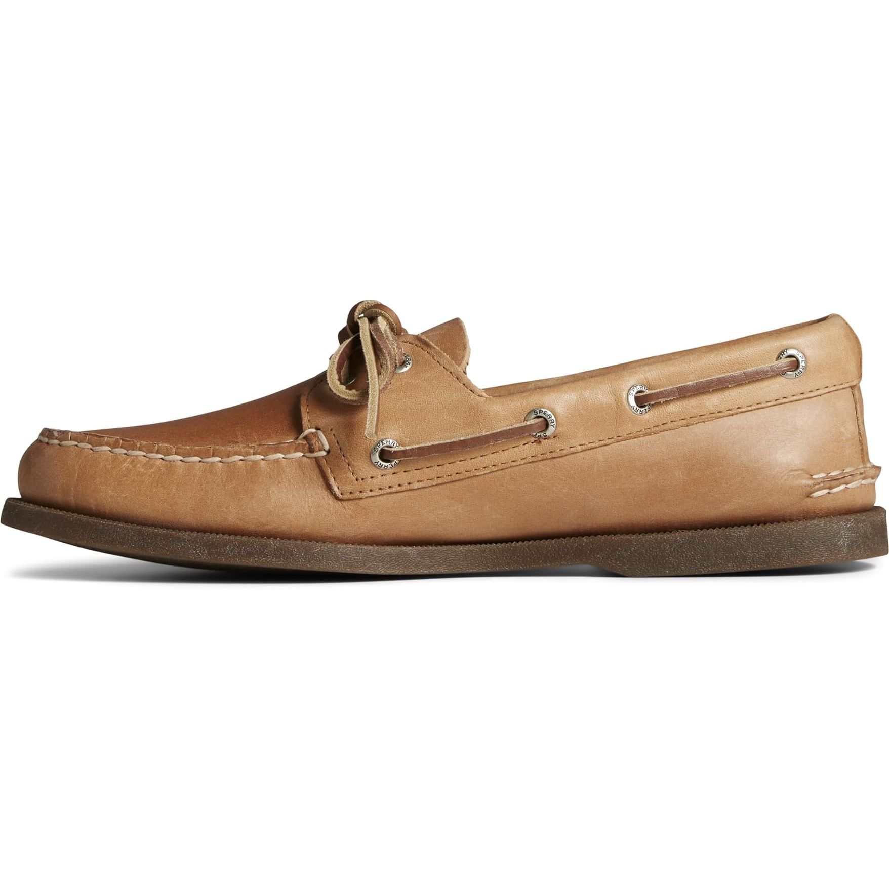 The Sperry Men's Authentic Original 2-Eye Boat Shoe is a timeless choice for men seeking quality footwear. Crafted with genuine leather and a moc-toe design, these boat shoes offer both durability and style.